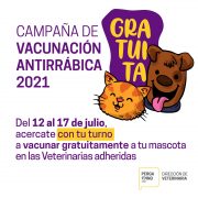 La Campaña de Vacunación Antirrábica se realizará en Veterinarias privadas de la ciudad 19