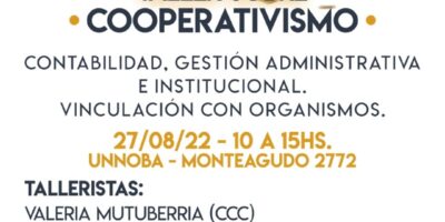 Taller de cooperativismo en Pergamino este sábado en UNNOBA 4